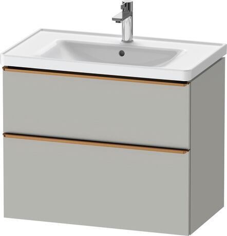 Vanity unit wall-mounted, DE4355004070000 Concrete grey Matt, Decor, Handle Bronze