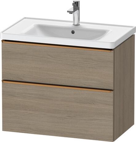 Vanity unit wall-mounted, DE4355004350000 Oak terra Matt, Decor, Handle Bronze