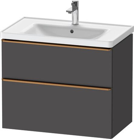 Vanity unit wall-mounted, DE4355004490000 Graphite Matt, Decor, Handle Bronze