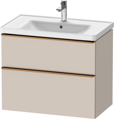 Vanity unit wall-mounted, DE4355004910000 taupe Matt, Decor, Handle Bronze