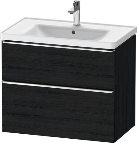 Vanity unit wall-mounted, DE4355010160000 Black oak Matt, Decor, Handle Chrome