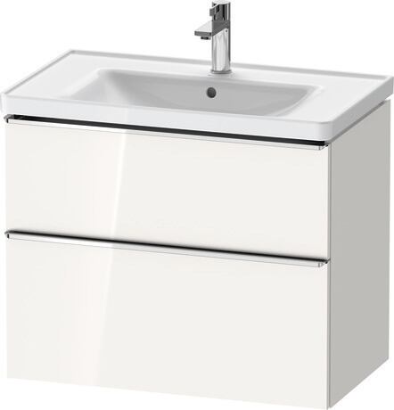 Vanity unit wall-mounted, DE4355010220000 White High Gloss, Decor, Handle Chrome