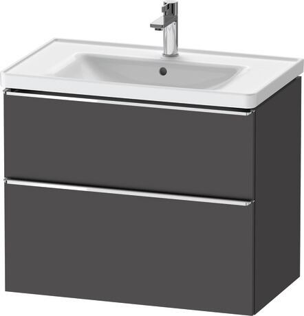 Vanity unit wall-mounted, DE4355010490000 Graphite Matt, Decor, Handle Chrome