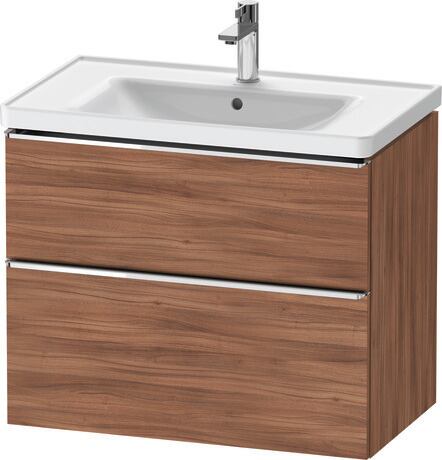 Vanity unit wall-mounted, DE4355010790000 Walnut Matt, Decor, Handle Chrome