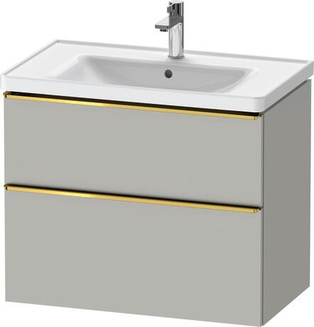 Vanity unit wall-mounted, DE4355034070000 Concrete grey Matt, Decor, Handle Gold