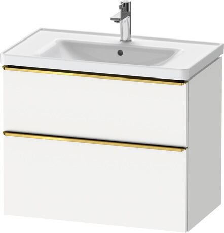 Vanity unit wall-mounted, DE4355034180000 White Matt, Decor, Handle Gold