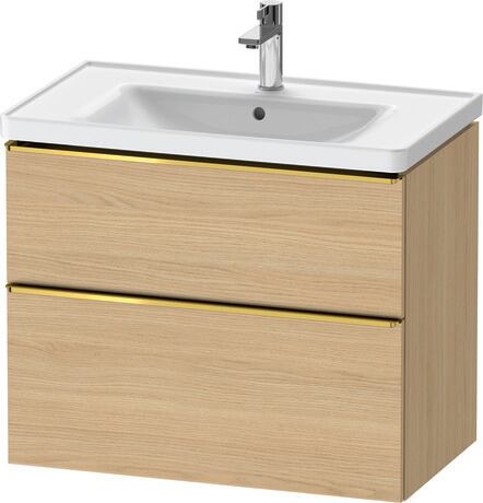 Vanity unit wall-mounted, DE4355034300000 Natural oak Matt, Decor, Handle Gold