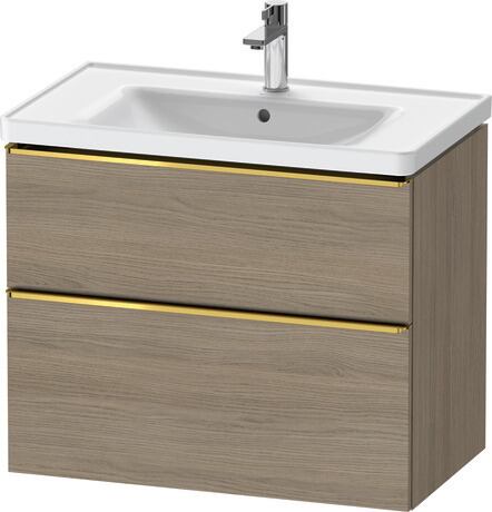 Vanity unit wall-mounted, DE4355034350000 Oak terra Matt, Decor, Handle Gold