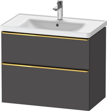 Vanity unit wall-mounted, DE4355034490000 Graphite Matt, Decor, Handle Gold