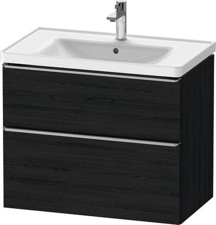 Vanity unit wall-mounted, DE4355070160000 Black oak Matt, Decor, Handle Stainless steel