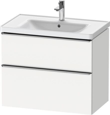 Vanity unit wall-mounted, DE4355070180000 White Matt, Decor, Handle Stainless steel