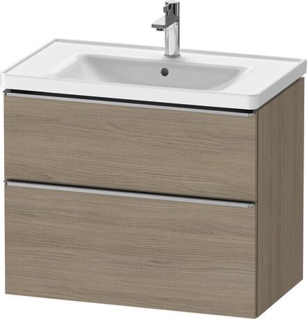 Vanity unit wall-mounted, DE4355070350000 Oak terra Matt, Decor, Handle Stainless steel