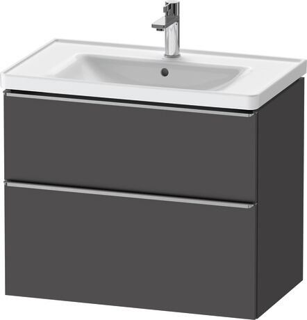 Vanity unit wall-mounted, DE4355070490000 Graphite Matt, Decor, Handle Stainless steel