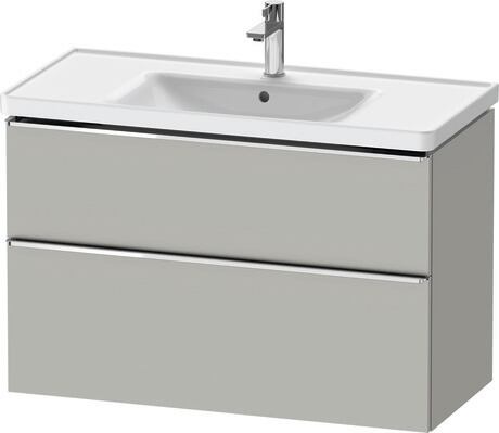 Vanity unit wall-mounted, DE4356010070000 Concrete grey Matt, Decor, Handle Chrome