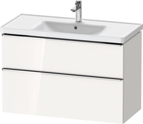 Vanity unit wall-mounted, DE4356010220000 White High Gloss, Decor, Handle Chrome