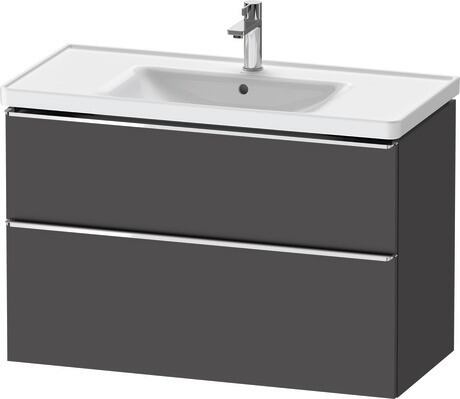 Vanity unit wall-mounted, DE4356010490000 Graphite Matt, Decor, Handle Chrome