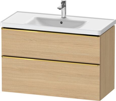 Vanity unit wall-mounted, DE4356034300000 Natural oak Matt, Decor, Handle Gold