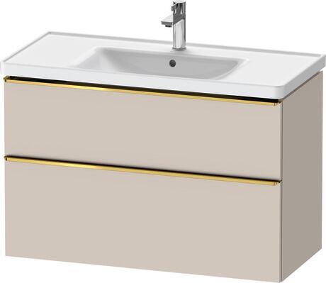 Vanity unit wall-mounted, DE4356034910000 taupe Matt, Decor, Handle Gold