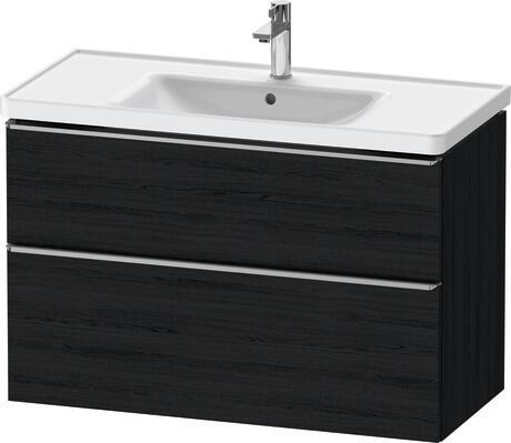 Vanity unit wall-mounted, DE4356070160000 Black oak Matt, Decor, Handle Stainless steel