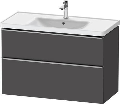 Vanity unit wall-mounted, DE4356070490000 Graphite Matt, Decor, Handle Stainless steel