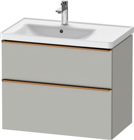 Vanity unit wall-mounted, DE4357004070000 Concrete grey Matt, Decor, Handle Bronze