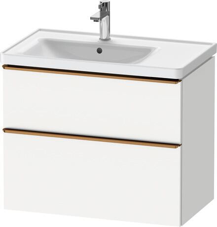 Vanity unit wall-mounted, DE4357004180000 White Matt, Decor, Handle Bronze