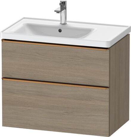 Vanity unit wall-mounted, DE4357004350000 Oak terra Matt, Decor, Handle Bronze