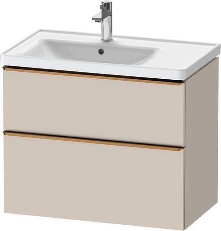 Vanity unit wall-mounted, DE4357004910000 taupe Matt, Decor, Handle Bronze