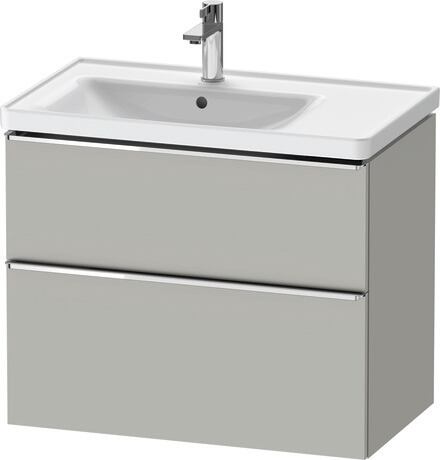 Vanity unit wall-mounted, DE4357010070000 Concrete grey Matt, Decor, Handle Chrome