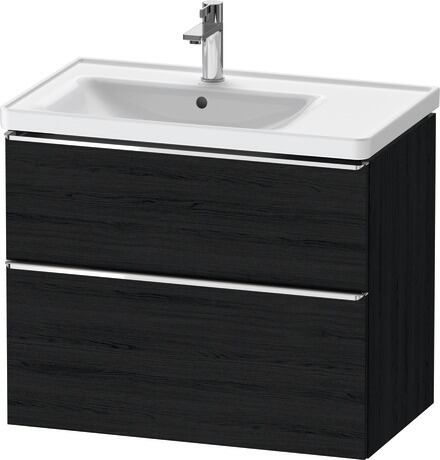 Vanity unit wall-mounted, DE4357010160000 Black oak Matt, Decor, Handle Chrome