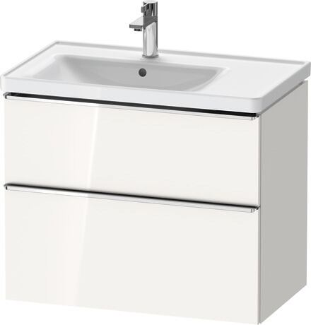 Vanity unit wall-mounted, DE4357010220000 White High Gloss, Decor, Handle Chrome