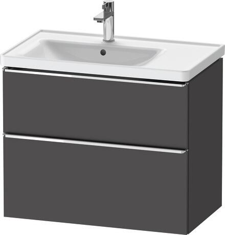 Vanity unit wall-mounted, DE4357010490000 Graphite Matt, Decor, Handle Chrome