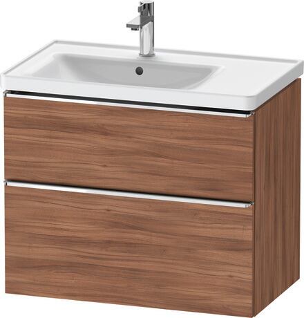 Vanity unit wall-mounted, DE4357010790000 Walnut Matt, Decor, Handle Chrome