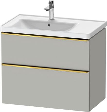 Vanity unit wall-mounted, DE4357034070000 Concrete grey Matt, Decor, Handle Gold