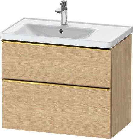 Vanity unit wall-mounted, DE4357034300000 Natural oak Matt, Decor, Handle Gold