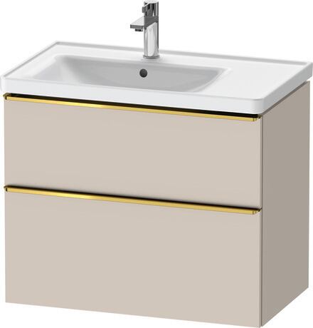 Vanity unit wall-mounted, DE4357034910000 taupe Matt, Decor, Handle Gold