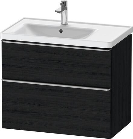 Vanity unit wall-mounted, DE4357070160000 Black oak Matt, Decor, Handle Stainless steel