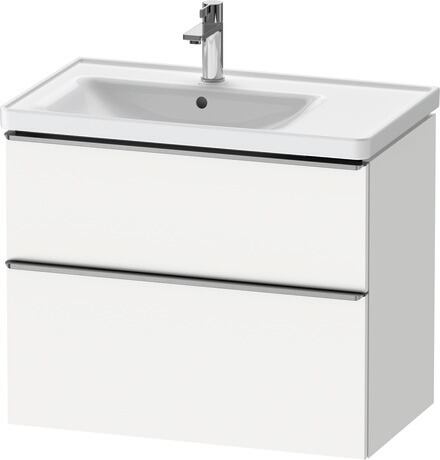 Vanity unit wall-mounted, DE4357070180000 White Matt, Decor, Handle Stainless steel