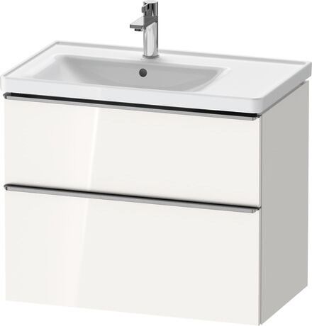 Vanity unit wall-mounted, DE4357070220000 White High Gloss, Decor, Handle Stainless steel