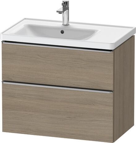 Vanity unit wall-mounted, DE4357070350000 Oak terra Matt, Decor, Handle Stainless steel