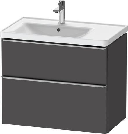 Vanity unit wall-mounted, DE4357070490000 Graphite Matt, Decor, Handle Stainless steel