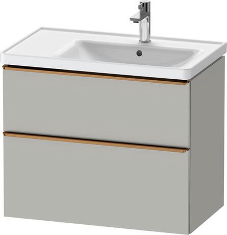 Vanity unit wall-mounted, DE4358004070000 Concrete grey Matt, Decor, Handle Bronze