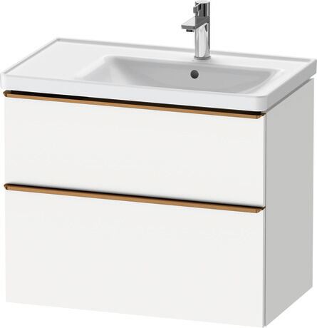 Vanity unit wall-mounted, DE4358004180000 White Matt, Decor, Handle Bronze