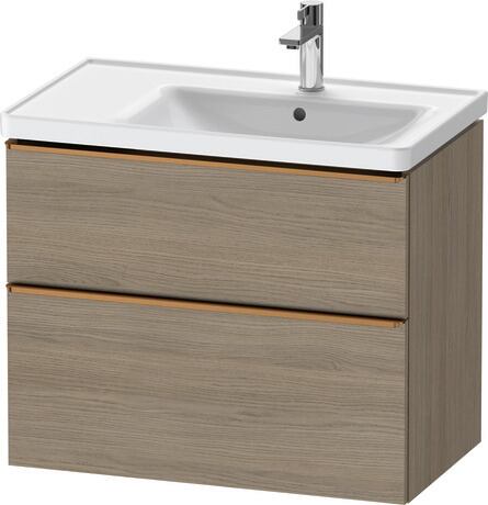 Vanity unit wall-mounted, DE4358004350000 Oak terra Matt, Decor, Handle Bronze