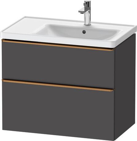 Vanity unit wall-mounted, DE4358004490000 Graphite Matt, Decor, Handle Bronze