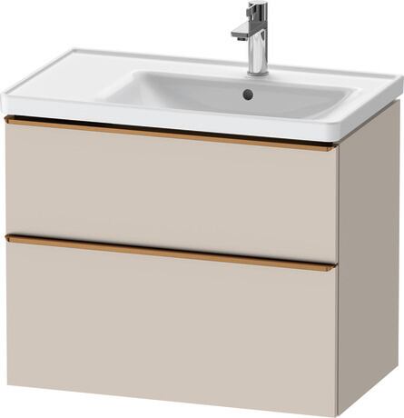 Vanity unit wall-mounted, DE4358004910000 taupe Matt, Decor, Handle Bronze