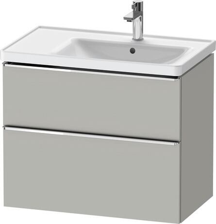 Vanity unit wall-mounted, DE4358010070000 Concrete grey Matt, Decor, Handle Chrome