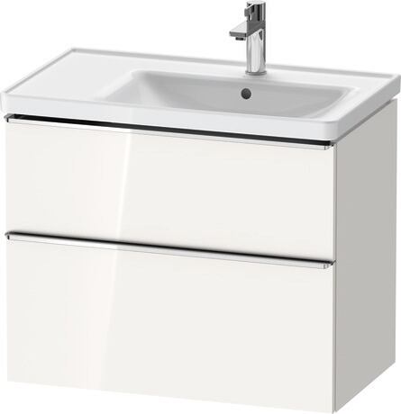 Vanity unit wall-mounted, DE4358010220000 White High Gloss, Decor, Handle Chrome