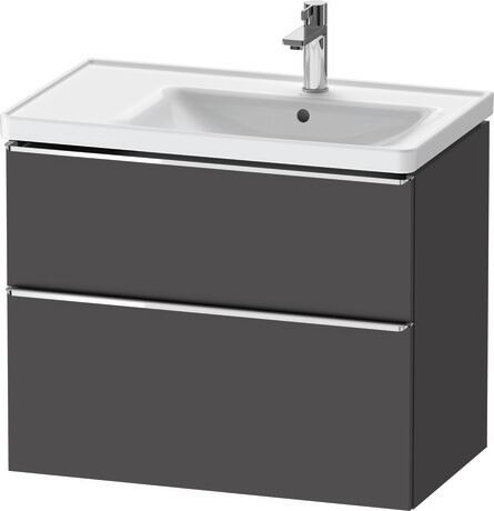 Vanity unit wall-mounted, DE4358010490000 Graphite Matt, Decor, Handle Chrome