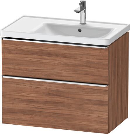 Vanity unit wall-mounted, DE4358010790000 Walnut Matt, Decor, Handle Chrome